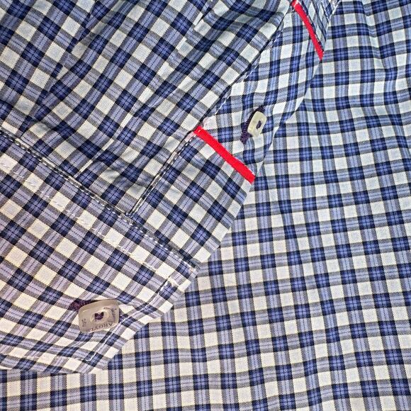 Jeremy Argyle NYC Men's sz Large Blue Plaid Button Down Shrt Long Sleeve Cotton - Picture 4 of 11